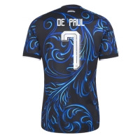 Camiseta Argentina Rodrigo De Paul #7 Segunda Equipación Replica Mundial 2026 mangas cortas